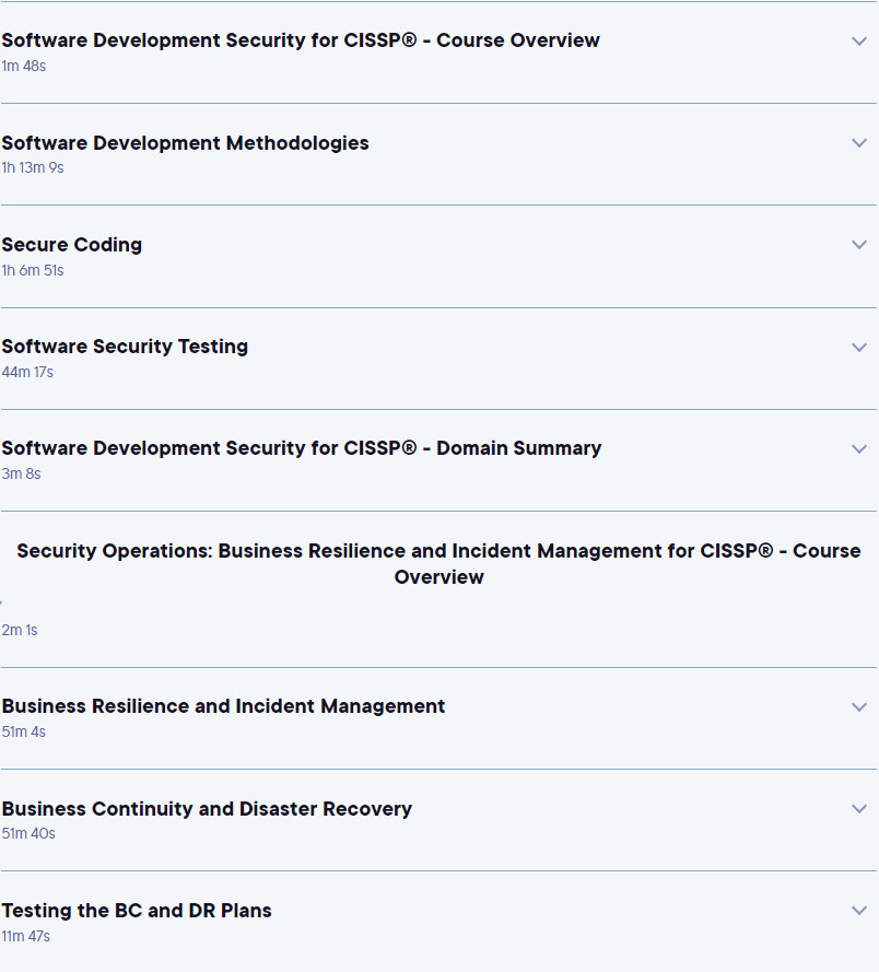 Course topics · CISSP® (Certified Information Systems Security Professional) Exam 2024-9