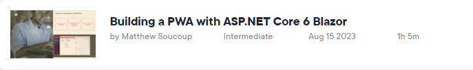 Pictures · Building a PWA with ASP.NET Core 6 Blazor 2023-8