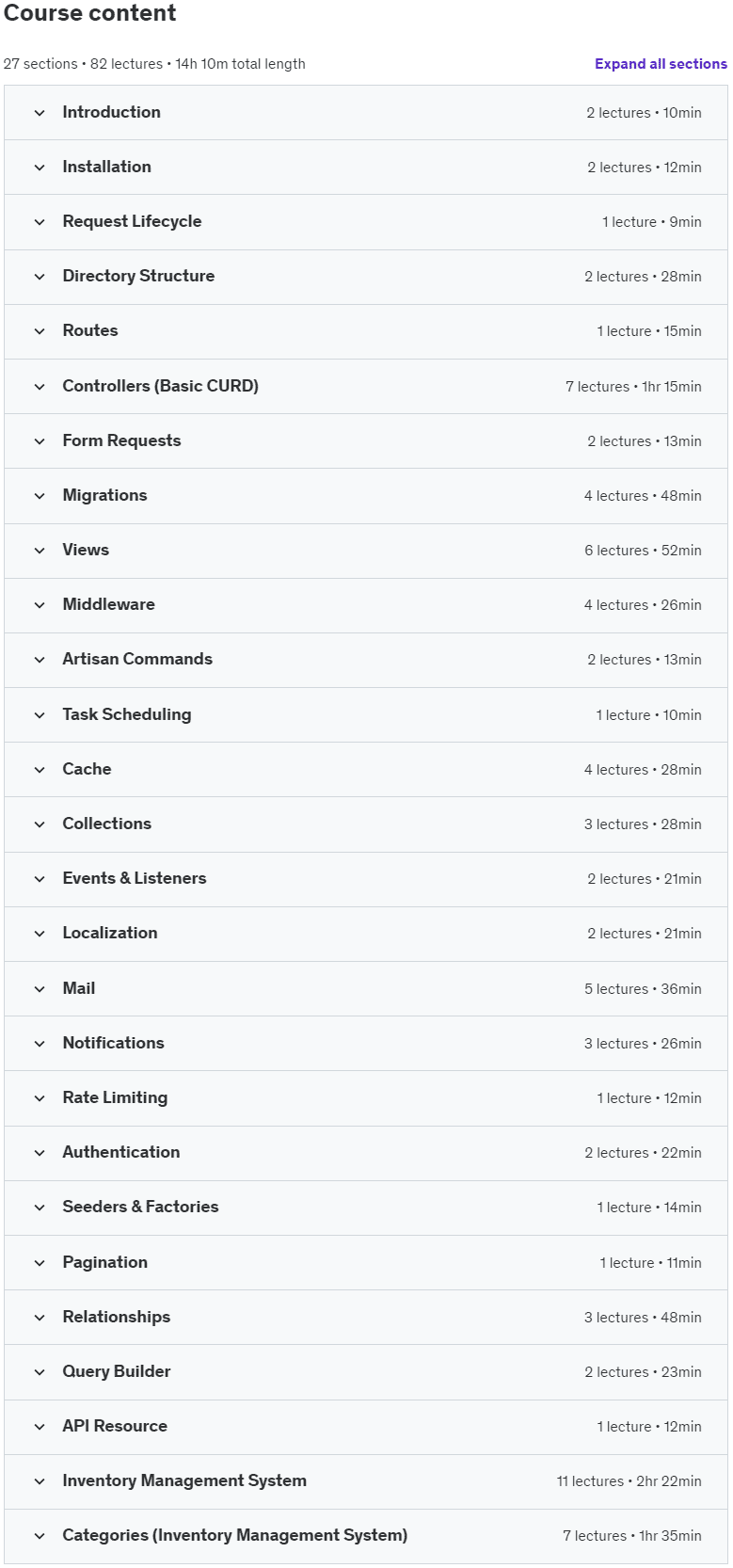 Course topics · Learn Laravel From Scratch 2024 2024-11