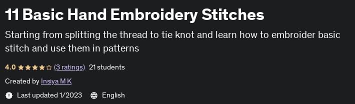 Pictures · Udemy — 11 Basic Hand Embroidery Stitches 2022-10