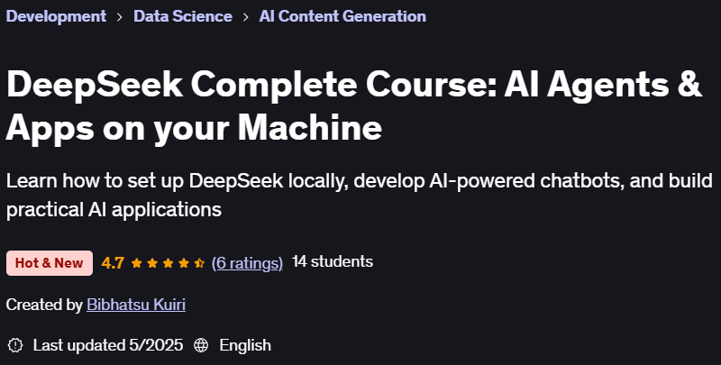 Pictures · Udemy — DeepSeek Complete Course: AI Agents & Apps on your Machine 2025-3