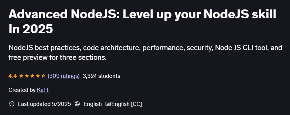 Pictures · Advanced NodeJS: Level up your NodeJS skill In 2025 2025-5