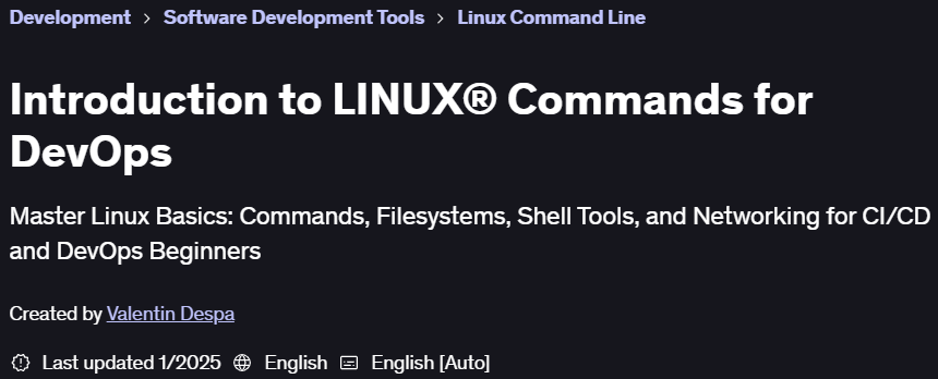 Pictures · Udemy — Introduction to LINUX® Commands for DevOps 2025-1