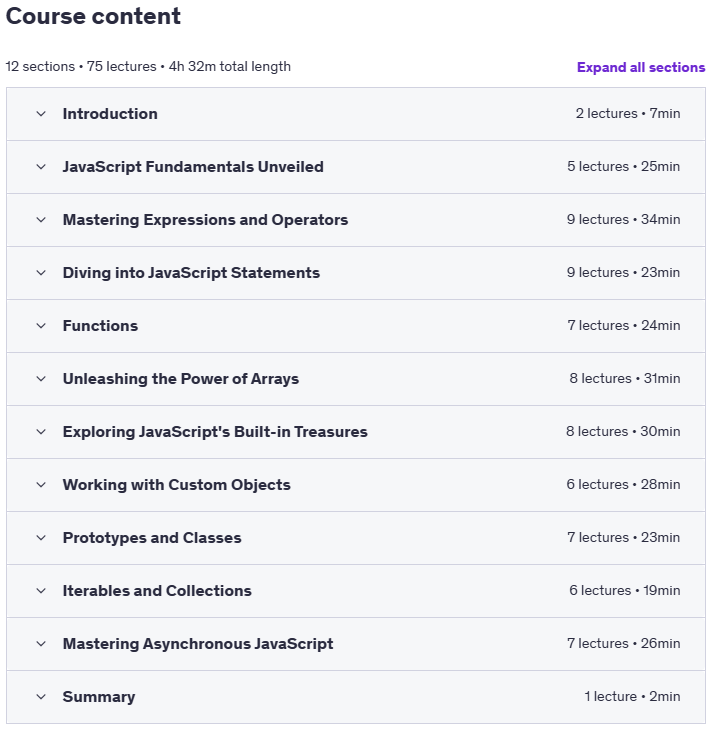 موضوعات الدورة · الحديثة JavaScript 2025-3
