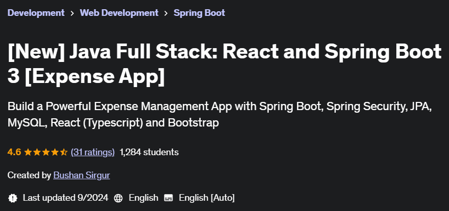 Pictures · Udemy — [New] Java Full Stack: React and Spring Boot 3 [Expense App] 2024-8