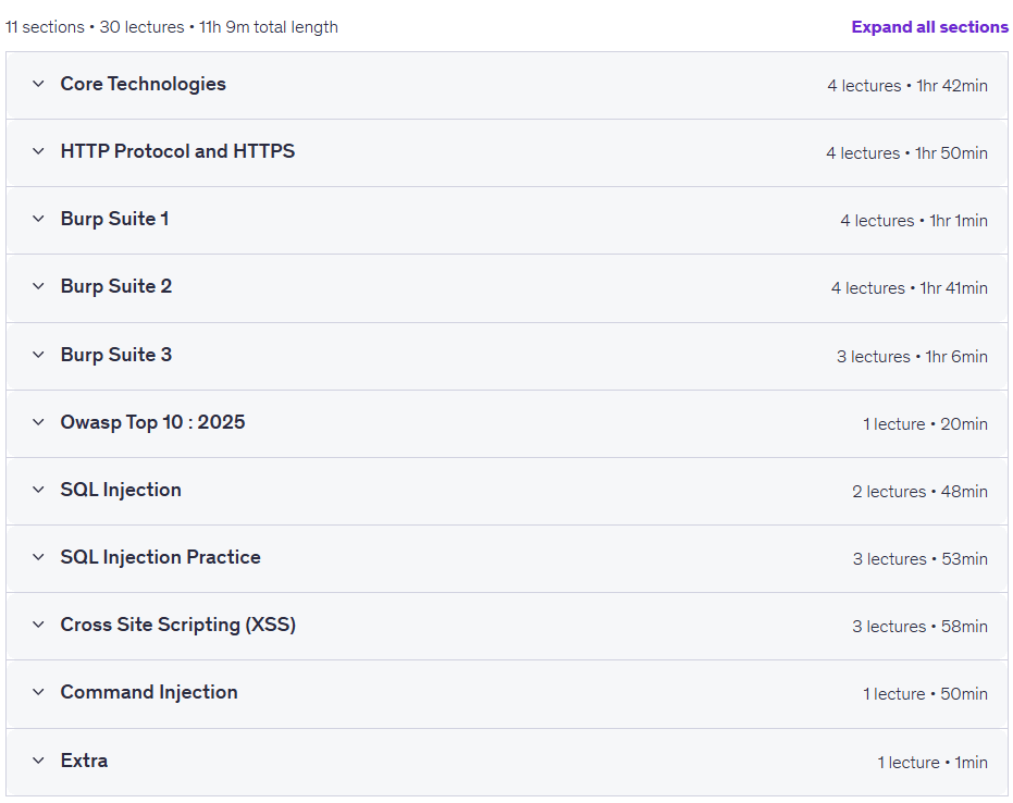 Sujets du cours · Sécurité des applications Web avec TryHackMe: Burp Suite & OWASP 2026-8