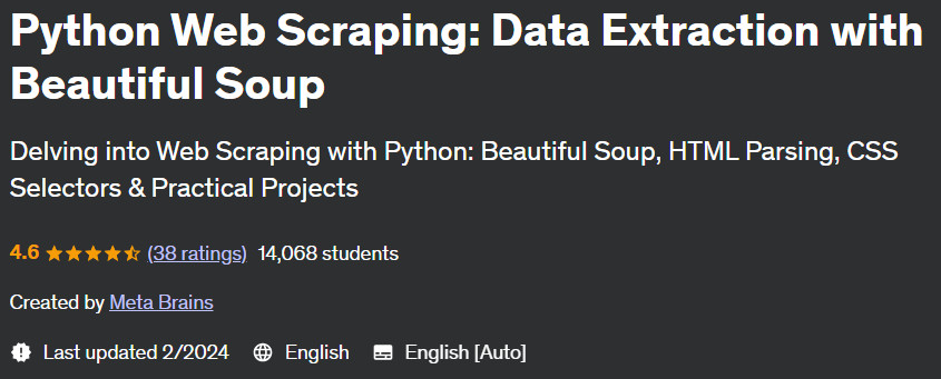 Pictures · Udemy — Python Web Scraping: Data Extraction with Beautiful Soup 2023-11