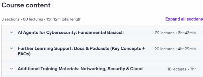 Course topics · AI Agents for Cybersecurity: Fundamental Basics!! 2025-8