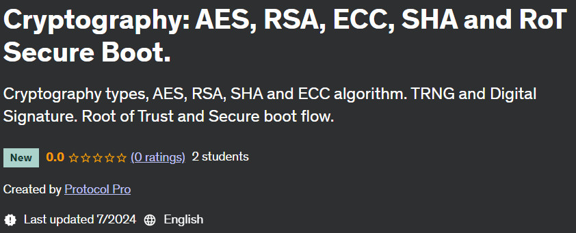 Pictures · Cryptography: AES, RSA, ECC, SHA and RoT Secure Boot. 2024-7