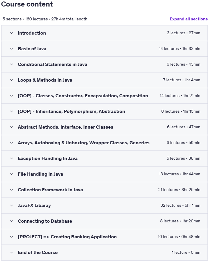 موضوعات الدورة · Java Programming Bootcamp – بناء المشاريع الحقيقية مع JavaFX 2019-8