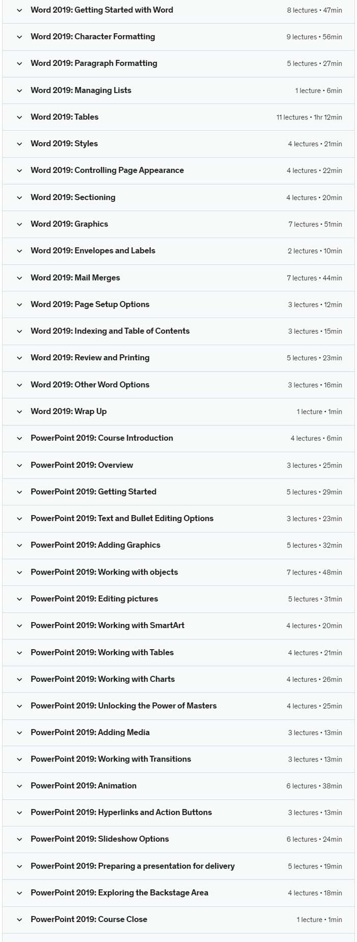 Course topics · Udemy — Ultimate Microsoft Office; Excel, Word, PowerPoint & Access 2022-11