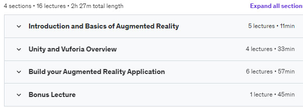 Course topics · Udemy — BIM and Augmented Reality for Architects and Engineers 2021-2