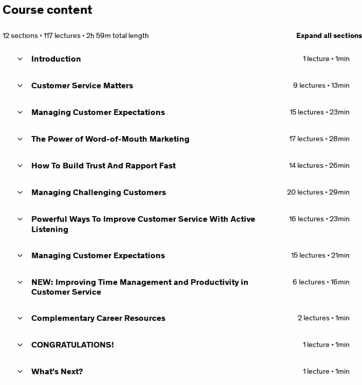 Course topics · Udemy — Business Communication Skills: Handling Clients & Customers 2024-10
