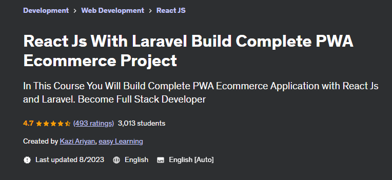 Pictures · Udemy — React Js With Laravel Build Complete PWA Ecommerce Project 2023-8