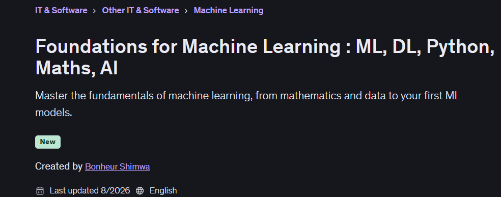 चित्र · मशीन सीखने के लिए नींव : एमएल, डीएल, Pythonमैथ्यू के लिए, AI 2026-8