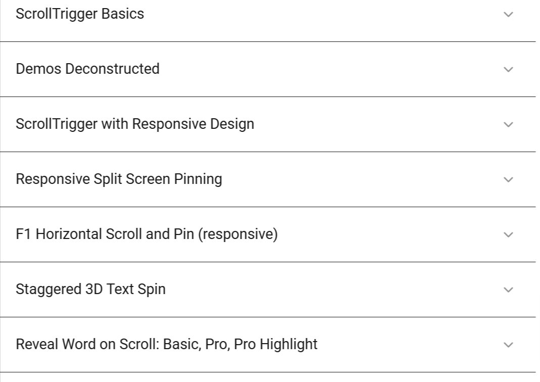 Course topics · Creative Coding Club — ScrollTrigger Express 2024-12