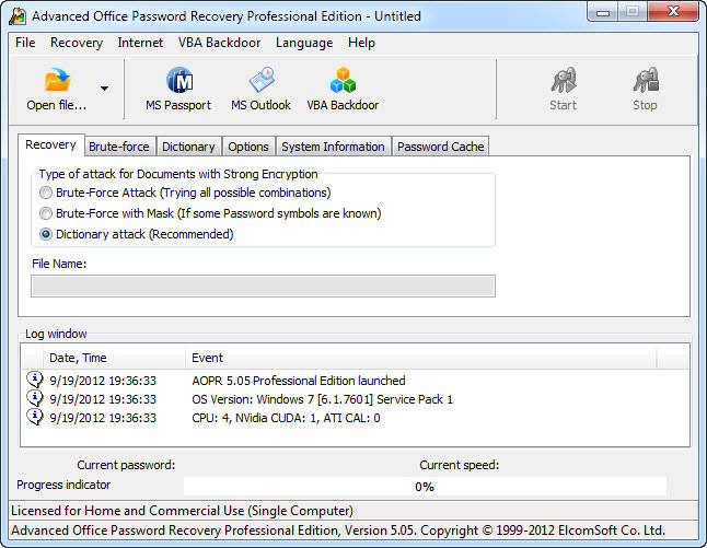 Pictures · Advanced Office Password Recovery 7.20.2665