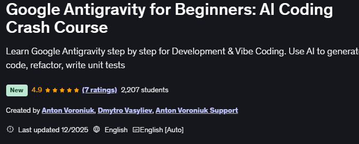 चित्र · शुरुआती के लिए Google Antigravity: AI क्रैश कोड 2025-12