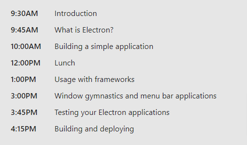 Course topics · Frontend Masters — Electron v3 2023-8