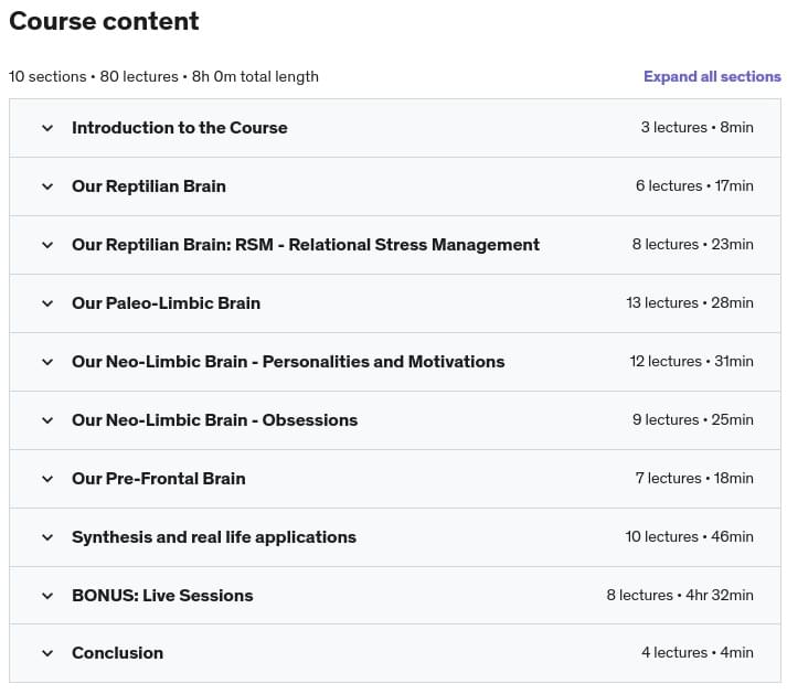 Course topics · Master your brain: Neuroscience for personal development 2022-10