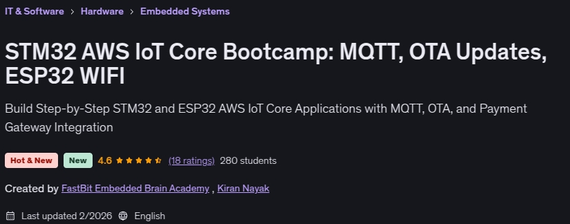 الصور · STM32 AWS IoT Core Bootcamp: MQTT، تحديثات OTA، ESP32 WIFI 2026-1