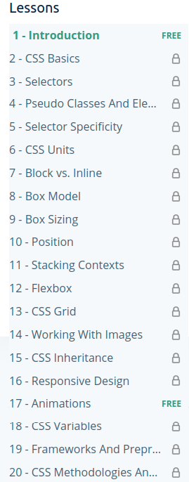 Course topics · CSS Crash Course 2022-3