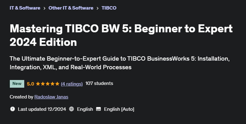 Pictures · Udemy — Mastering TIBCO BW 5: Beginner to Expert 2024 Edition 2024-11