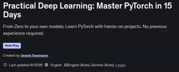 Pictures · Practical Deep Learning: Master PyTorch in 15 Days 2025-8