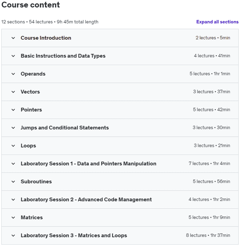 Course topics · Udemy — Learn MIPS Assembly Language from Zero to Hero 2023-4Udemy – Learn MIPS Assembly Language from Zero to Hero 2023-4