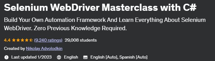 Pictures · Udemy — Selenium WebDriver Masterclass with C# 2023-1