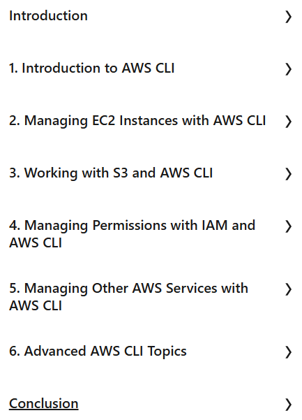 Course topics · LinkedIn — AWS for Developers: CLI Tips 2023-10