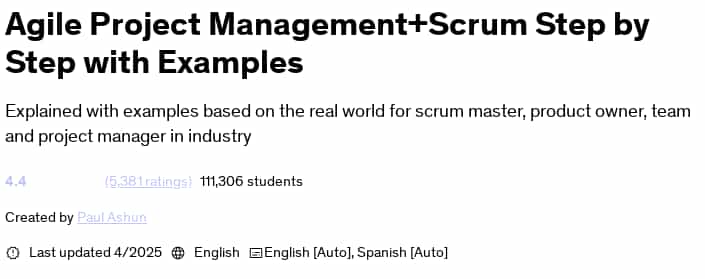 Pictures · Udemy — Agile Project Management+Scrum Step by Step with Examples 2025-4