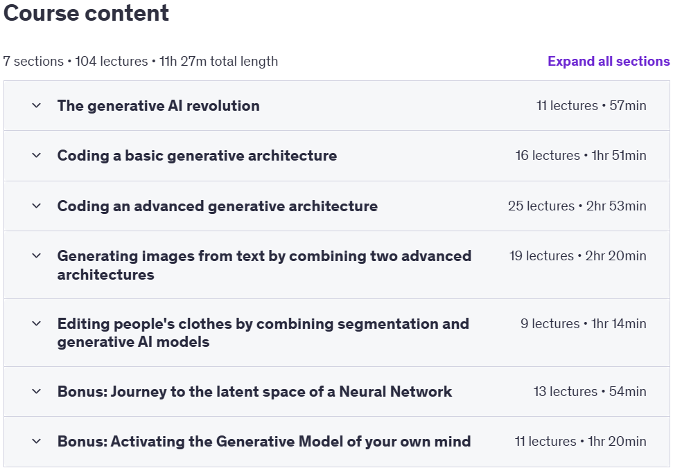 Course topics · Generative AI, from GANs to CLIP, with Python and Pytorch 2025-2
