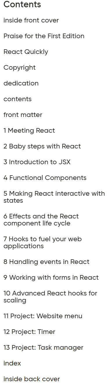Sujets du cours · Oreilly - React 2ème édition, vidéo édition 2023-12