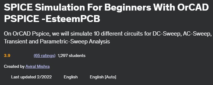 Pictures · Udemy — SPICE Simulation For Beginners With OrCAD PSPICE -EsteemPCB 2022-2