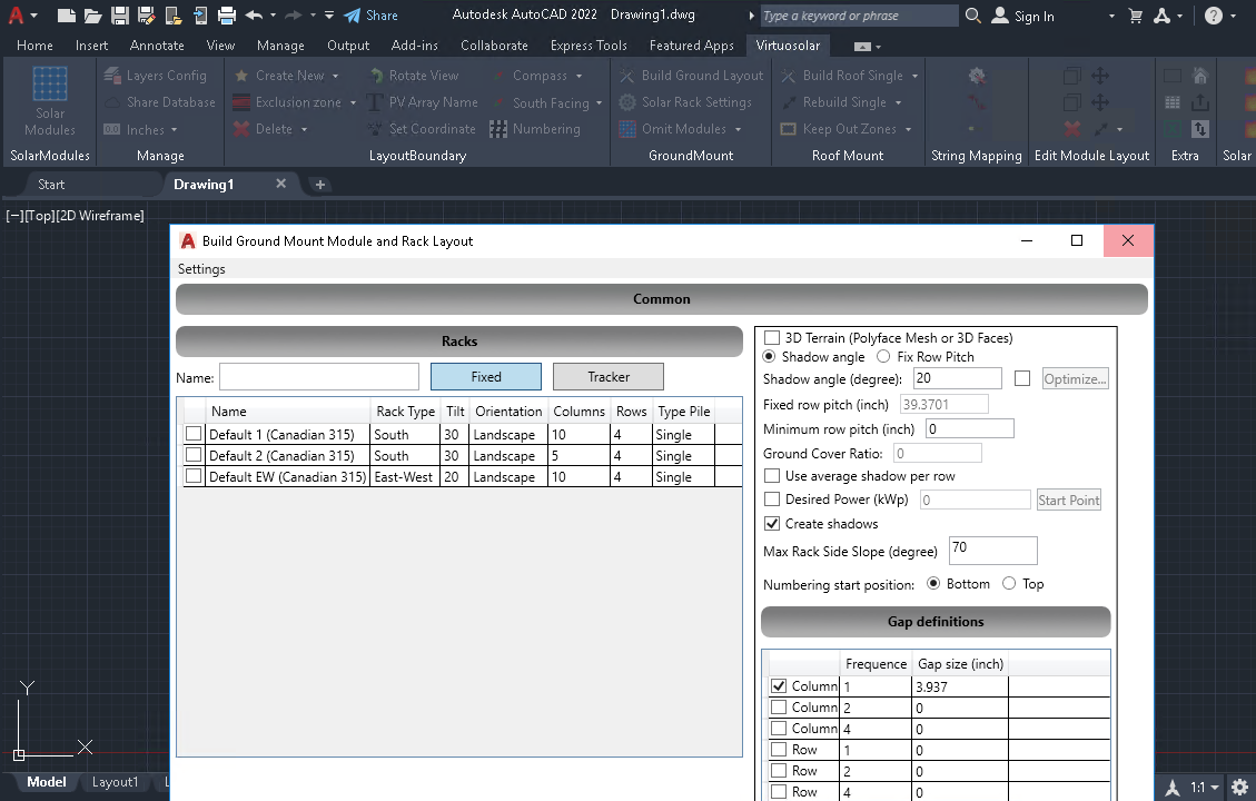 Pictures · Virtuosolar 1.1.229 for AutoCAD / BricsCAD