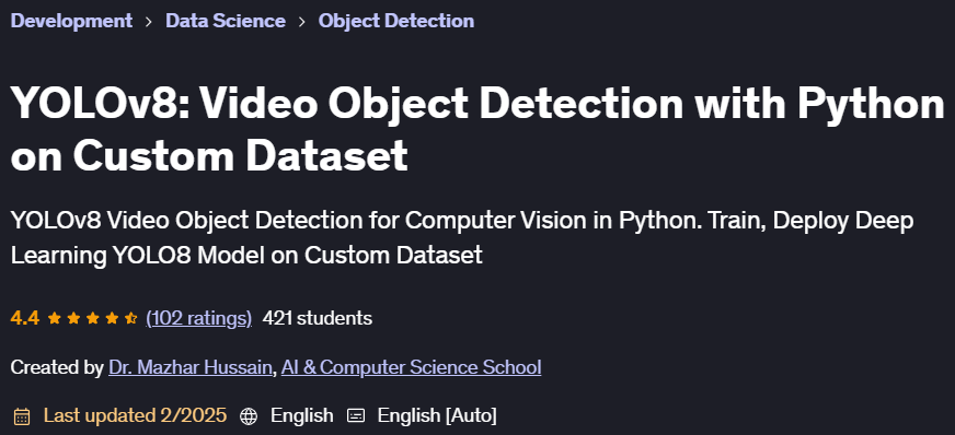 Pictures · Udemy — YOLOv8: Video Object Detection with Python on Custom Dataset 2024-3