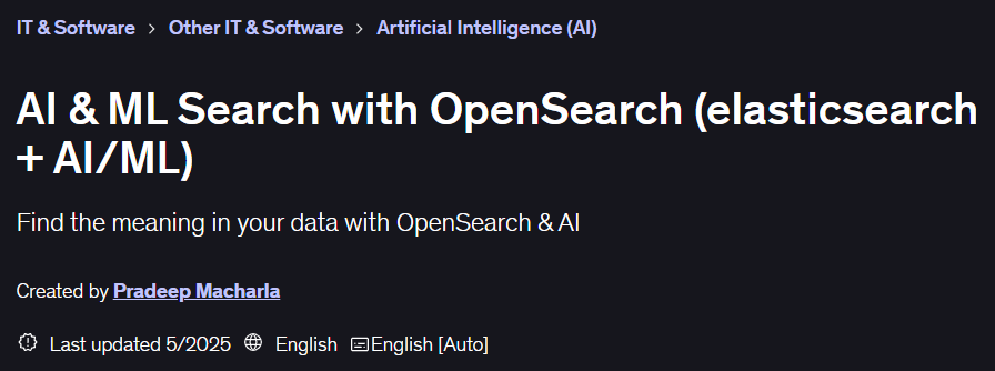 चित्र · AI और OpenSearch के साथ ML खोज (Elasticsearch +) AIएमएल) 2025-1