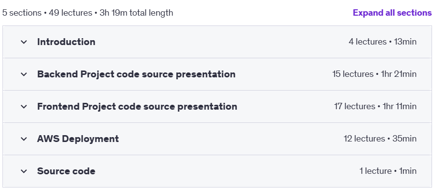 Course topics · FullStack App: Spring Boot, React, OAuth2, Docker & AWS [EN] 2025-1