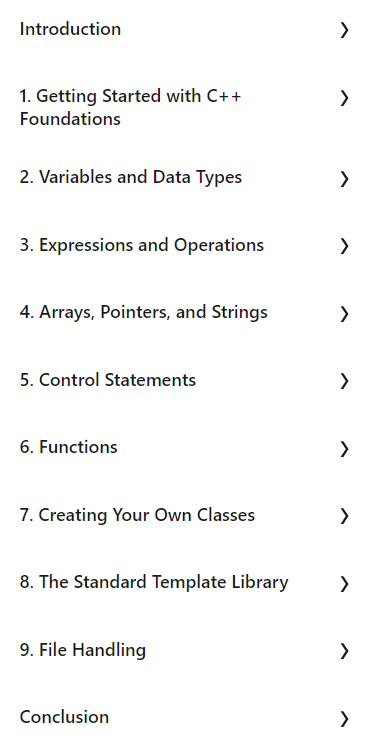 Course topics · LinkedIn — Complete Guide to C++ Programming Foundations 2024-10