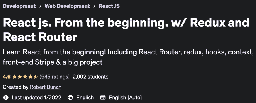 Pictures · Udemy — React js. From the beginning. w/ Redux and React Router 2022-1