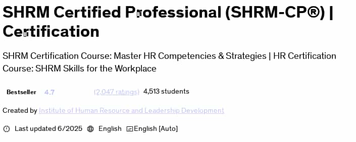 Pictures · Udemy — SHRM Certified Professional (SHRM-CP®) | Certification 2025-6