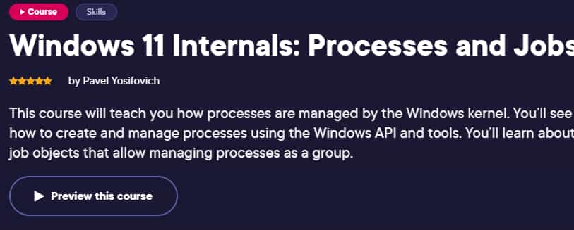 Pictures · Pluralsight — Windows 11 Internals: Processes and Jobs 2022-8