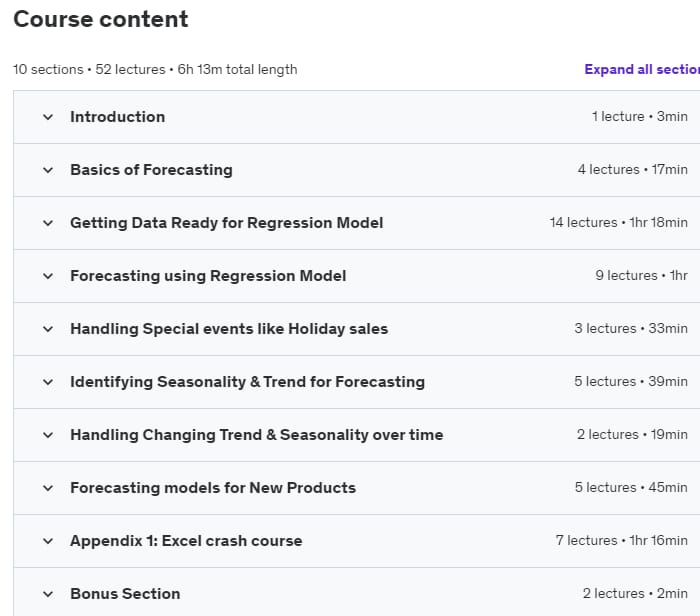 Course topics · Marketing Analytics: Forecasting Models with Excel 2023-8