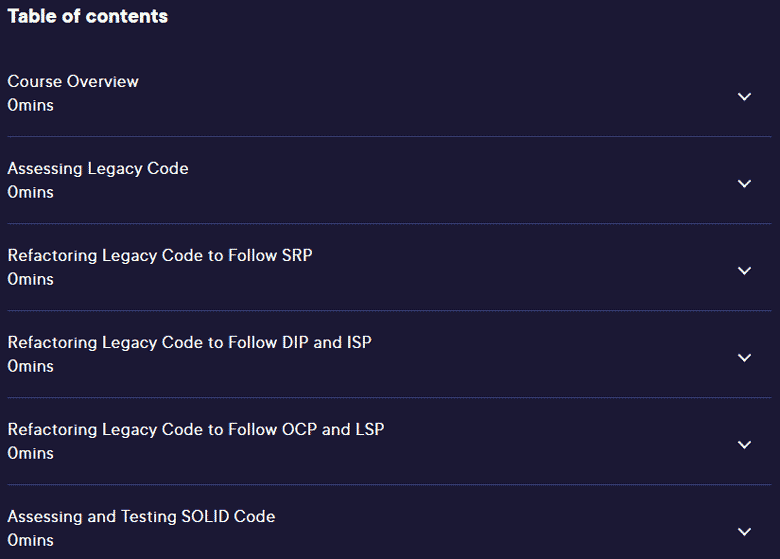 Course topics · Refactoring to SOLID C# Code 2023-11