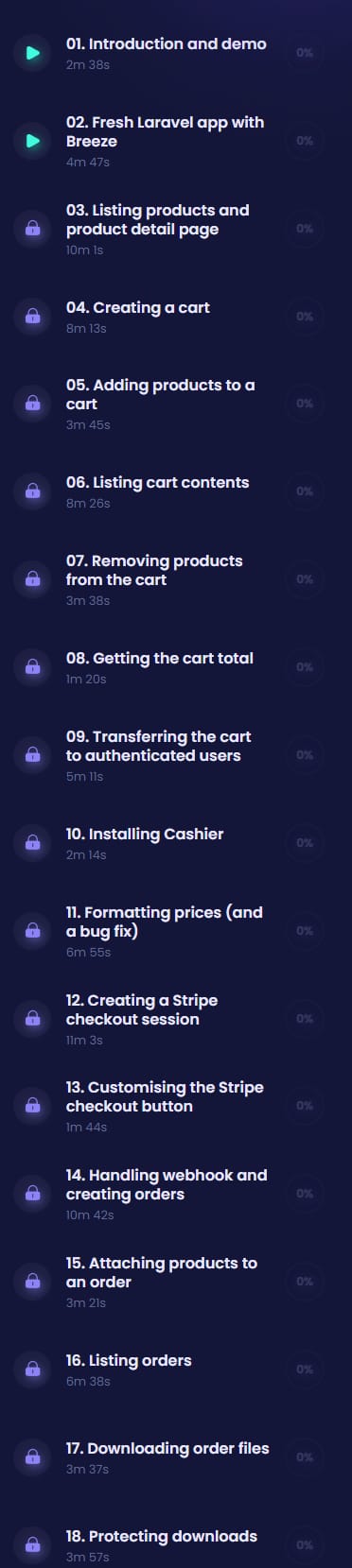 Course topics · CodeCourse – Build A Digital E-Commerce Store with Stripe Checkout 2021-3
