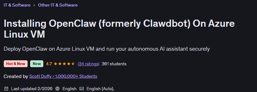이미지 · Azure에서 OpenClaw (이전 Clawdbot)를 설치하는 방법 Linux VM 2026-1