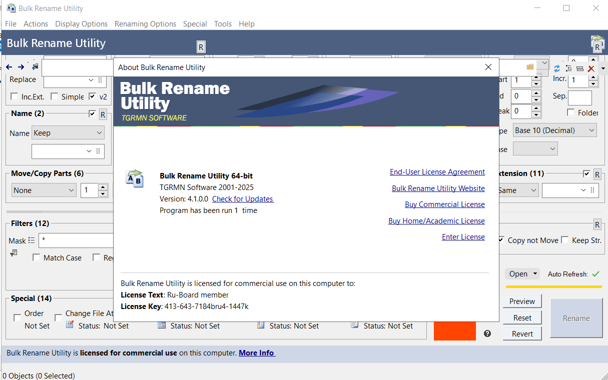 Pictures · Bulk Rename Utility 4.1.0.0 Commercial