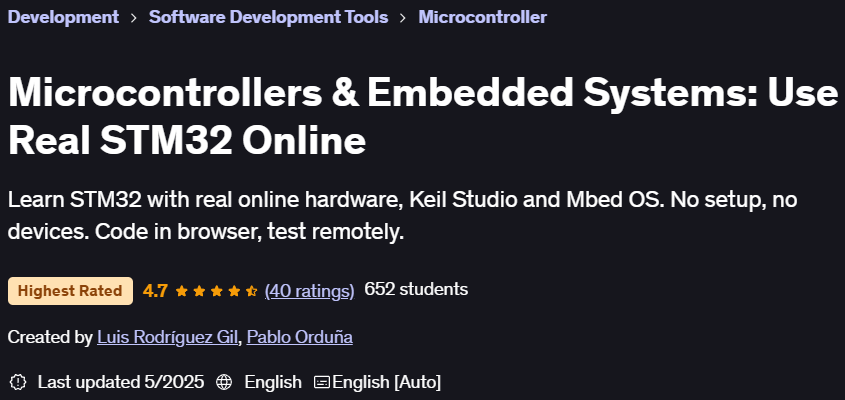 Pictures · Udemy — Microcontrollers & Embedded Systems: Use Real STM32 Online 2025-3