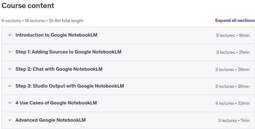 موضوعات الدورة · Google NotebookLM Tutorial: الكمبيوتر المحمول MasterLM خطوة بخطوة 2026-5